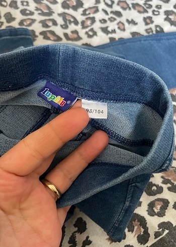 Kız çocuk mavi kot tayt pantolon - Görsel 9