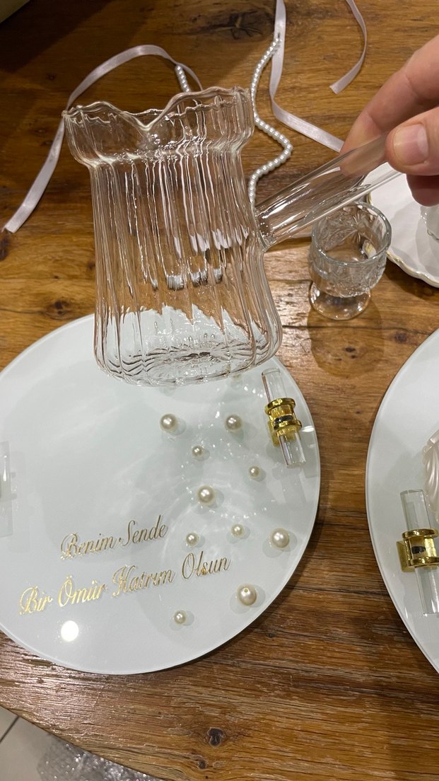 İncili Söz nişan isteme tepsisi fincanı - Görsel 5