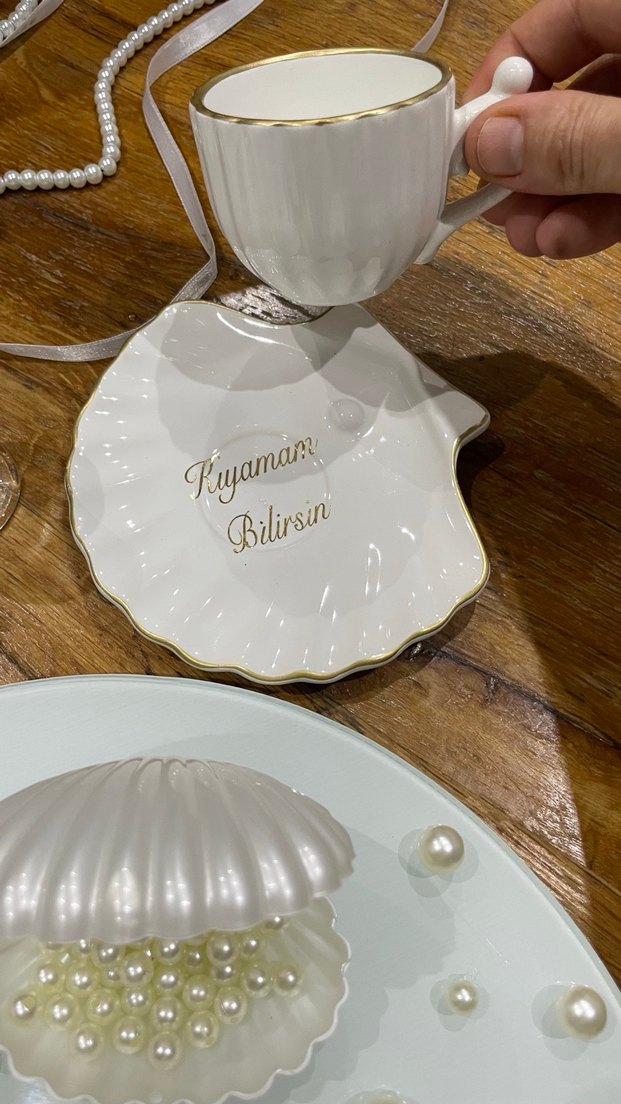 İncili Söz nişan isteme tepsisi fincanı - Görsel 3