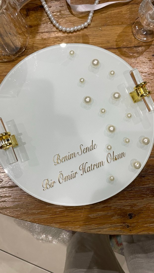 İncili Söz nişan isteme tepsisi fincanı - Görsel 4