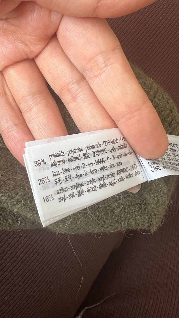 Kadın Haki Yün  Kazak - Görsel 4