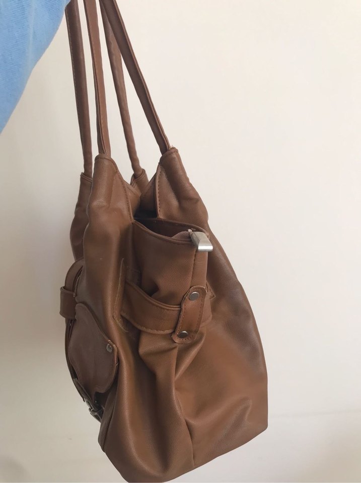 Vintage Deri Kadın Omuz Çantası - Görsel 5