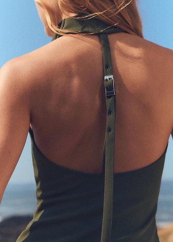 Kolsuz Drapeli Haki Bluz - Görsel 6