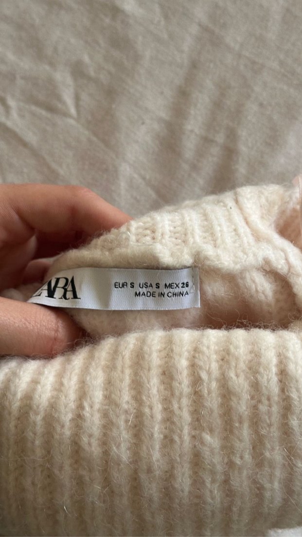 Zara Boğazlı Yün Krem Kazak - Görsel 3