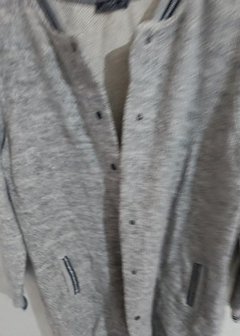 Gri Düğmeli Erkek Yün Hırka - Görsel 5