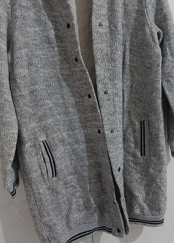 Gri Düğmeli Erkek Yün Hırka - Görsel 2
