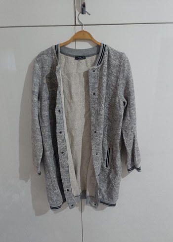 Gri Düğmeli Erkek Yün Hırka - Görsel 4