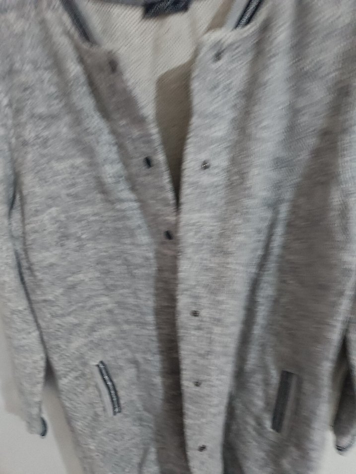 Gri Düğmeli Erkek Yün Hırka - Görsel 5