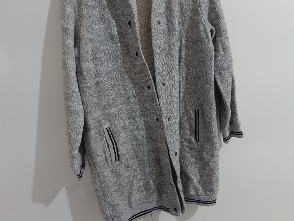 Gri Düğmeli Erkek Yün Hırka - Görsel 2