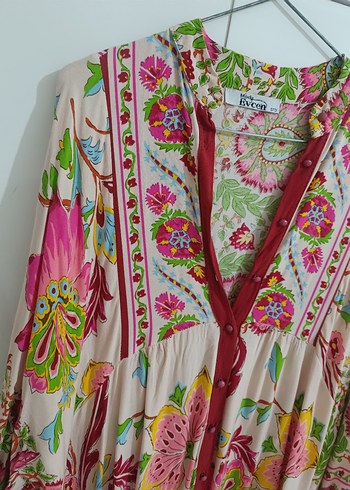 yazlik Çok Renkli Uzun Kadın Elbise - Görsel 4