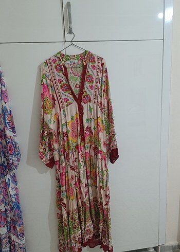 yazlik Çok Renkli Uzun Kadın Elbise - Görsel 2