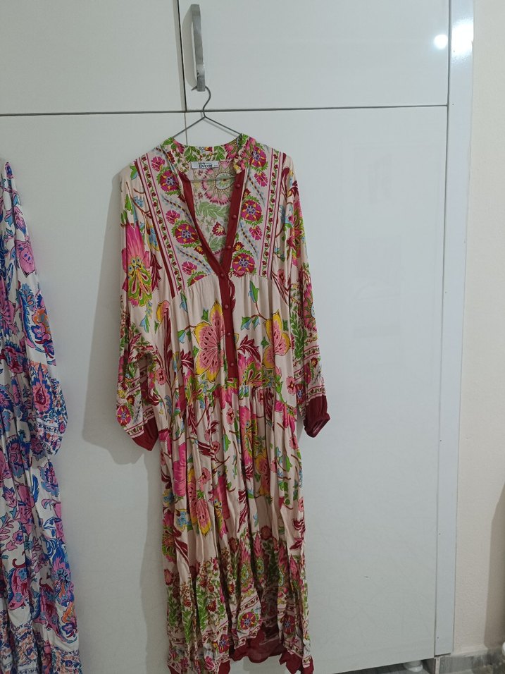 yazlik Çok Renkli Uzun Kadın Elbise - Görsel 2