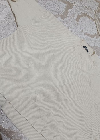 Diğer Beyaz Yuvarlak Yaka Örgü Kadın Keten Kazak
