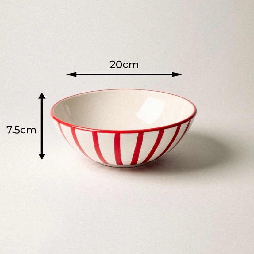 Kırmızı Çizgili Kase - Görsel 2