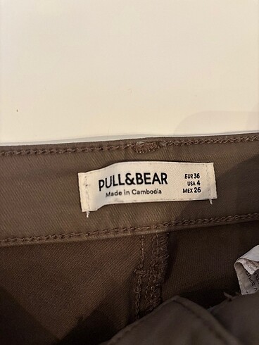 36 Beden kahverengi Renk PULL&BEAR deri pantolon