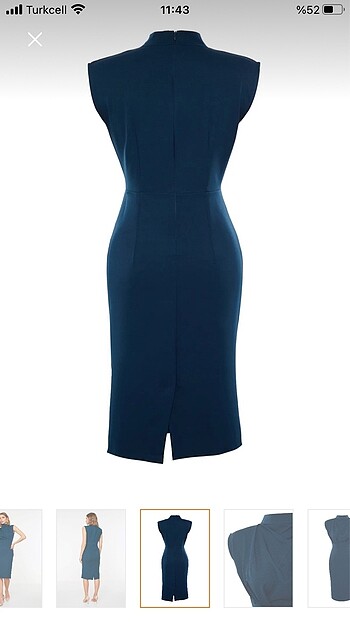 Petrol yeşili kalem elbise - Görsel 5