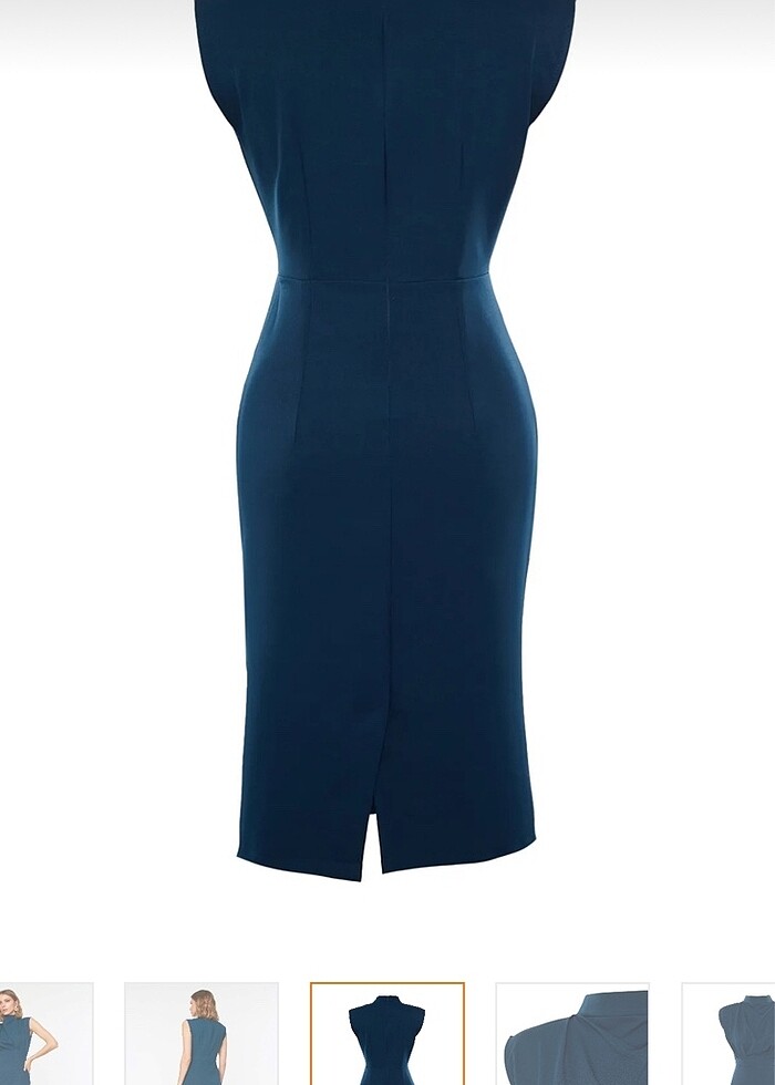 Petrol yeşili kalem elbise - Görsel 5