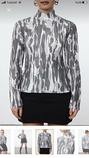 Dik yaka bluz - Görsel 2