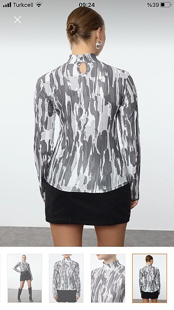 Dik yaka bluz - Görsel 4