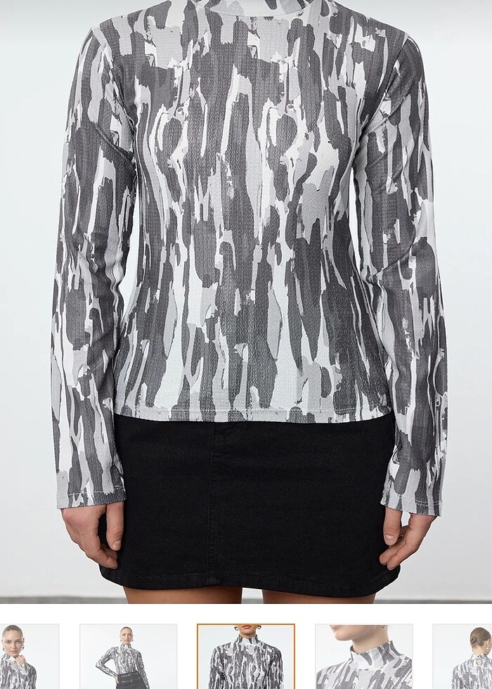 Dik yaka bluz - Görsel 2