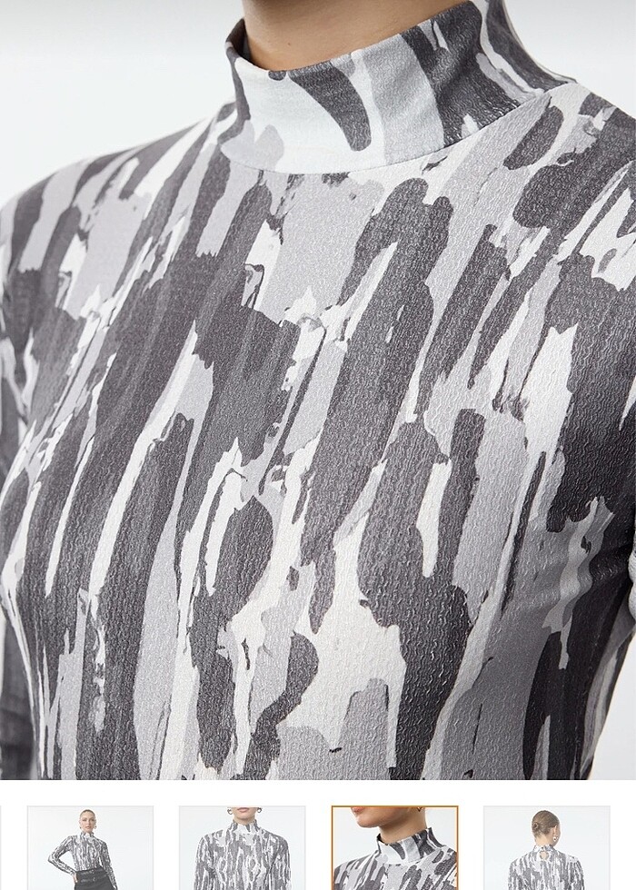 Dik yaka bluz - Görsel 3