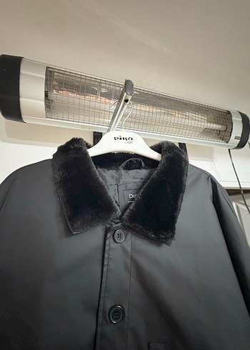 Düğmeli Siyah Midi kadın Ceket - Görsel 2