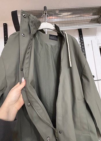 Düğmeli Kadın Uzun Boy Yağmurluk - Görsel 3