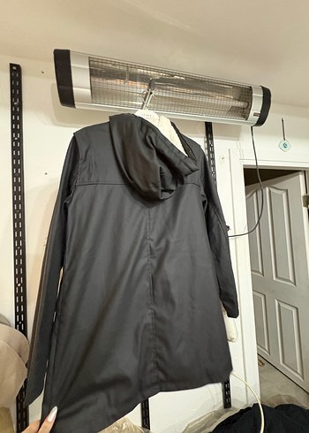 Düğmeli Siyah Midi Kadın Ceket - Görsel 4