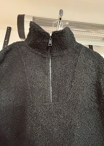 Siyah Yarım Fermuarlı Kadın Triko Ceket - Görsel 2