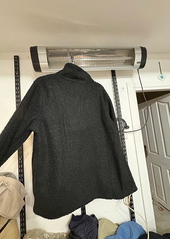 Siyah Yarım Fermuarlı Kadın Triko Ceket - Görsel 5