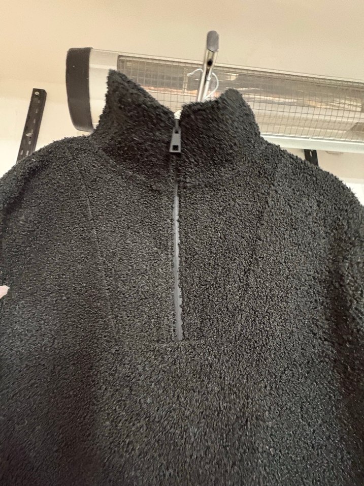 Siyah Yarım Fermuarlı Kadın Triko Ceket - Görsel 2