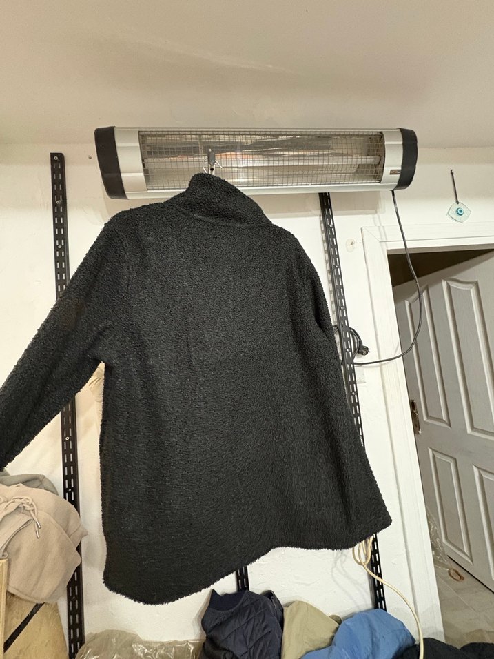 Siyah Yarım Fermuarlı Kadın Triko Ceket - Görsel 5