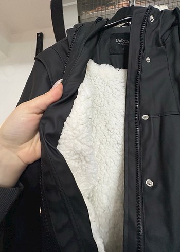 Düğmeli Siyah Deri Kadın Ceket - Görsel 2