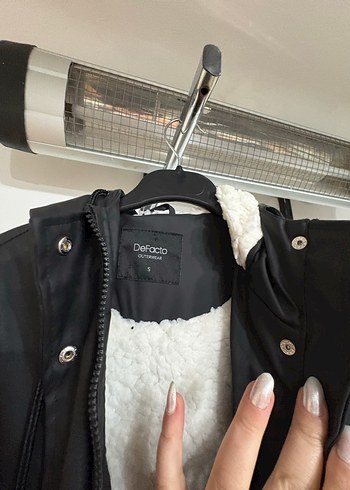 Düğmeli Siyah Deri Kadın Ceket - Görsel 3