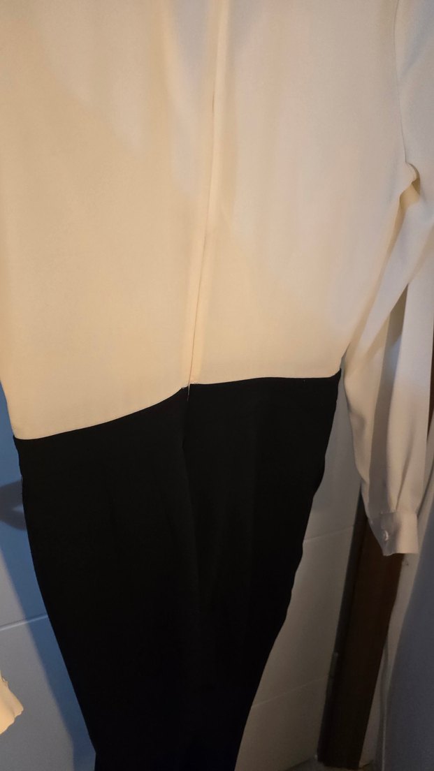 Uzun Kollu V Yaka üstü şiifon tulum - Görsel 3