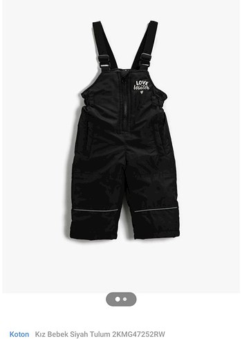 bebek Siyah Askılı Streetwear Tulum - Görsel 3