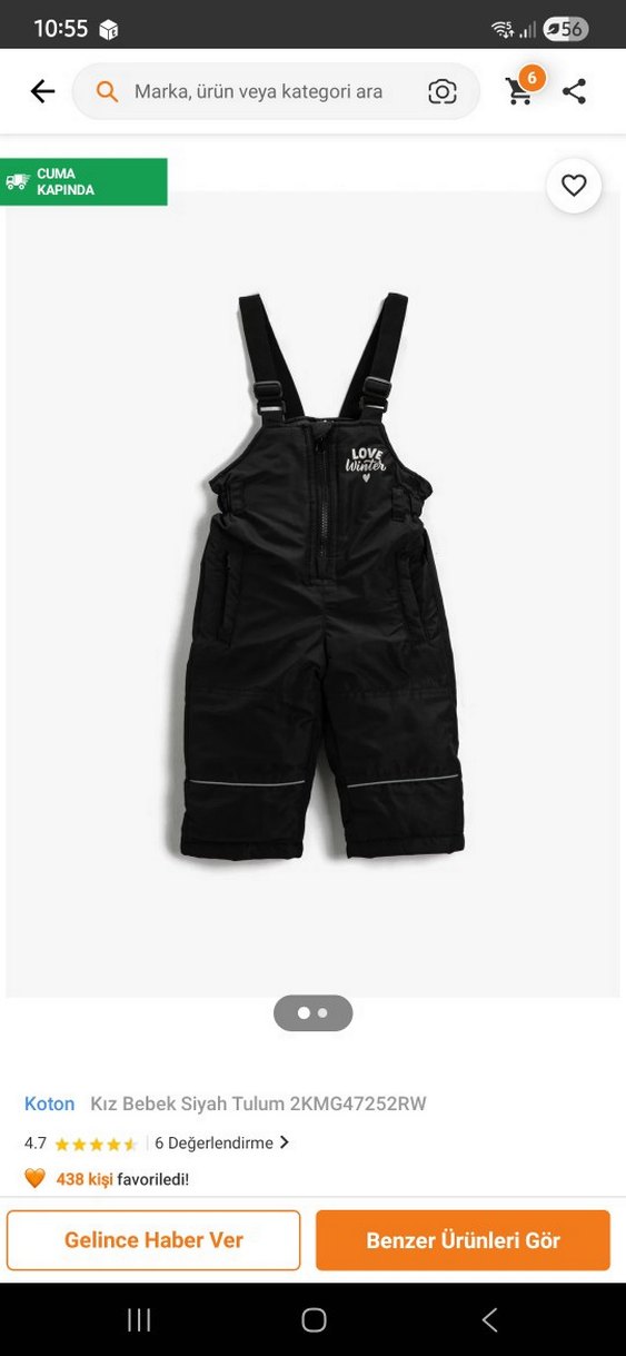 bebek Siyah Askılı Streetwear Tulum - Görsel 3