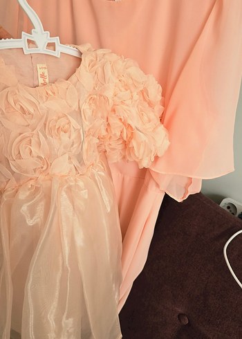 Le Mabelle Somon Tül Detaylı Kız bebek anne kombın - Görsel 2