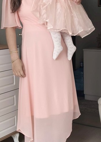 Le Mabelle Somon Tül Detaylı Kız bebek anne kombın - Görsel 5