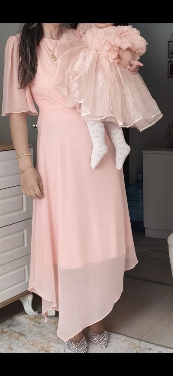 Le Mabelle Somon Tül Detaylı Kız bebek anne kombın - Görsel 5