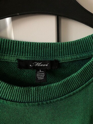 l Beden yeşil Renk Mavi Sweat Oversize