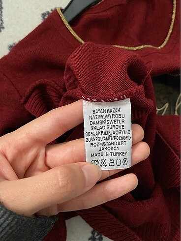 m Beden bordo Renk Bordo kazak