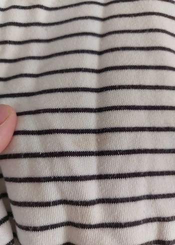 Mavi Çizgili Pamuklu Kadın Sweatshirt