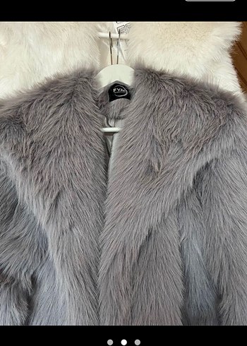 Gri Kısa Suni Kürk Kadın Ceket - Görsel 2