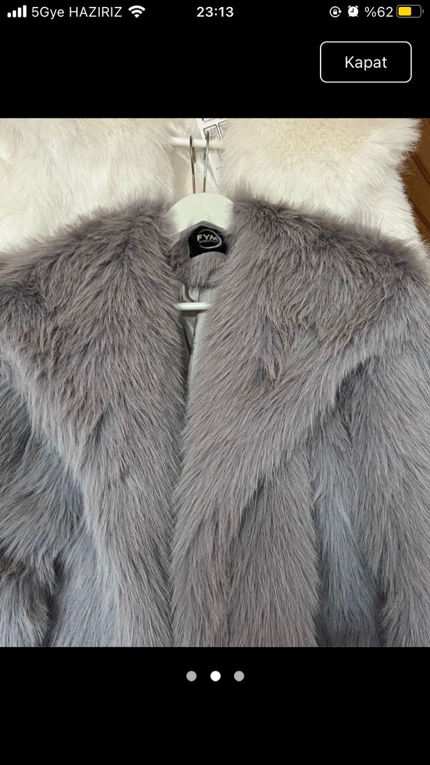 Gri Kısa Suni Kürk Kadın Ceket - Görsel 2