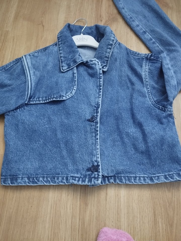 Kadın Mavi Denim Düğmeli Ceket - Görsel 3
