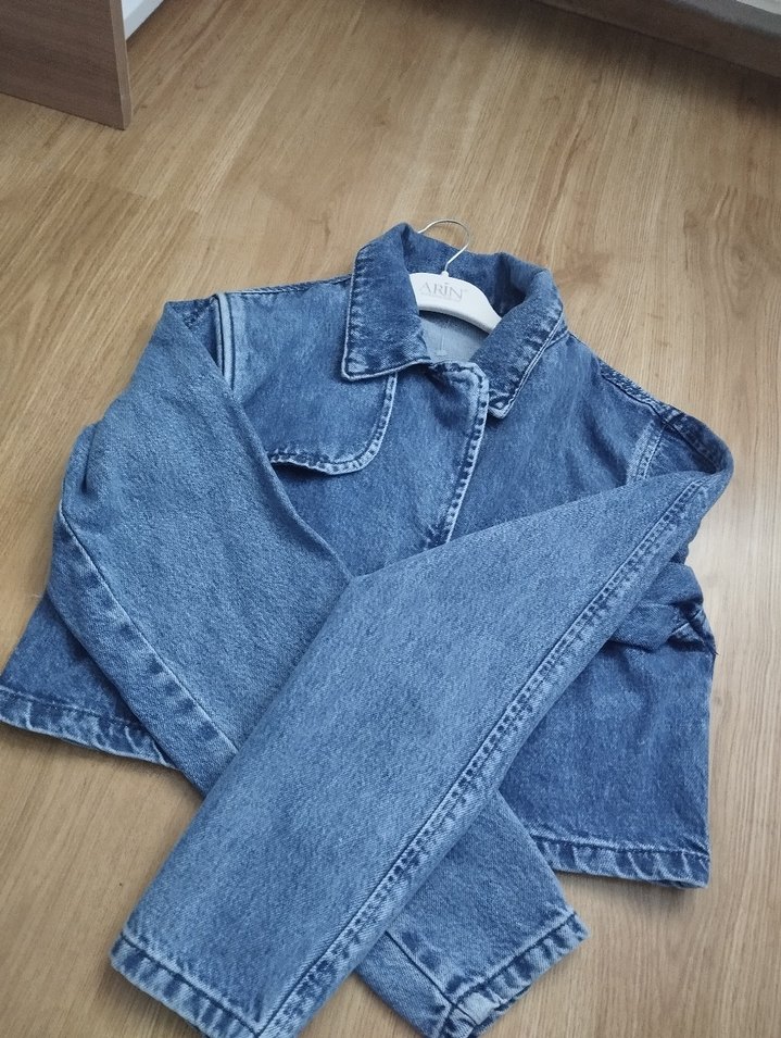 Kadın Mavi Denim Düğmeli Ceket - Görsel 2