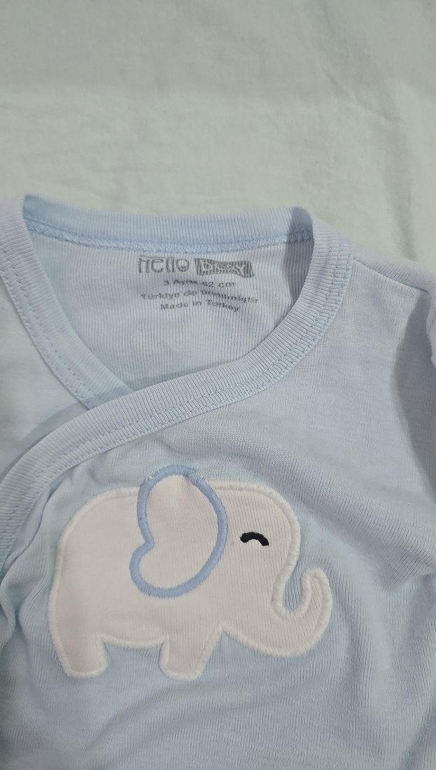 Mavi Uzun Kollu Bebek Body - Görsel 2