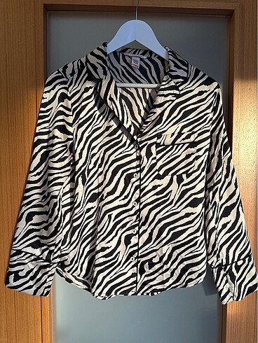 Victoria?s Secret Saten Krem Zebra Desen Gecelik Üst