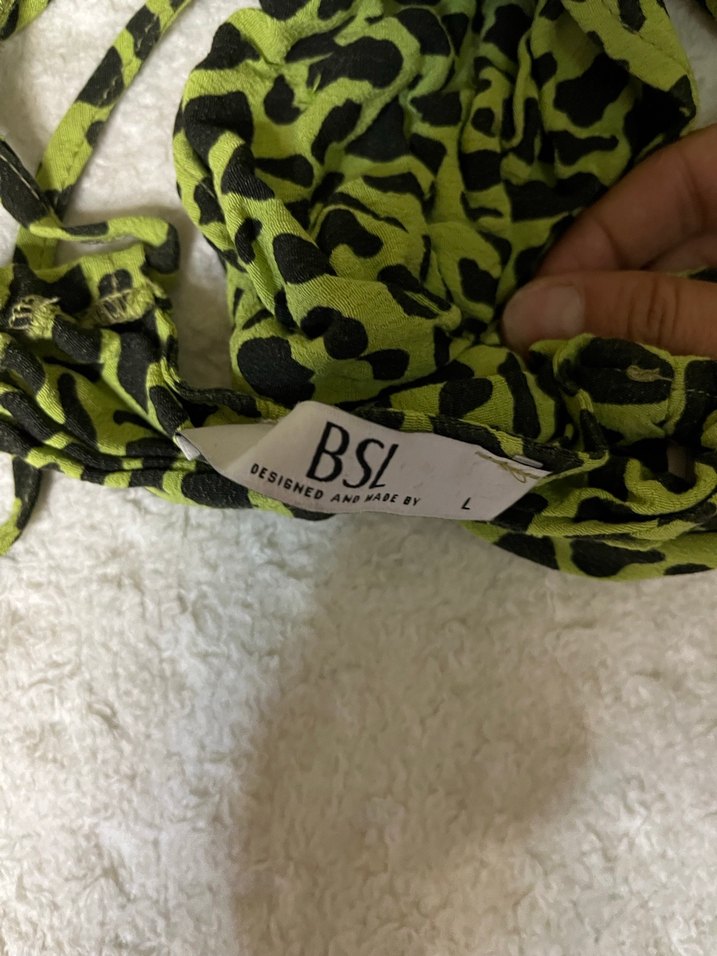 Bsl Yeşil Yılan Derisi Desenli Fırfırlı Monokini - Görsel 2